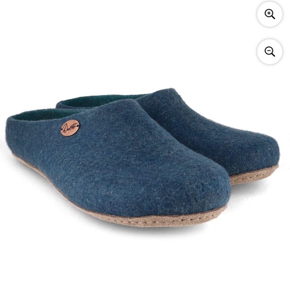WoolFit wool felt handmade clogs slippers slip on blue German 39 / 9 - Picture 1 of 13